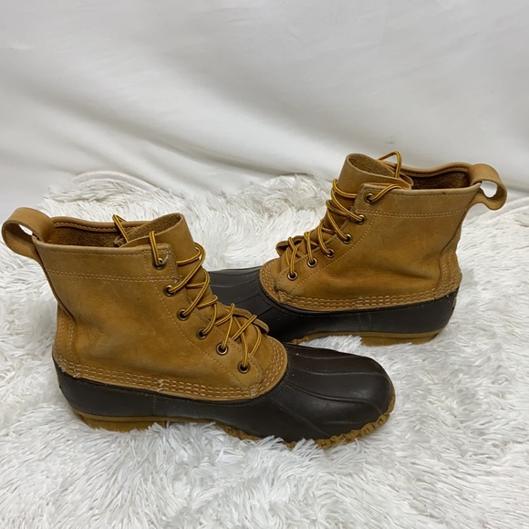Bean By LL Bean Mens Waterproof Leather Duck Boots Tan Brown Size 9 M. - Picture 5 of 7